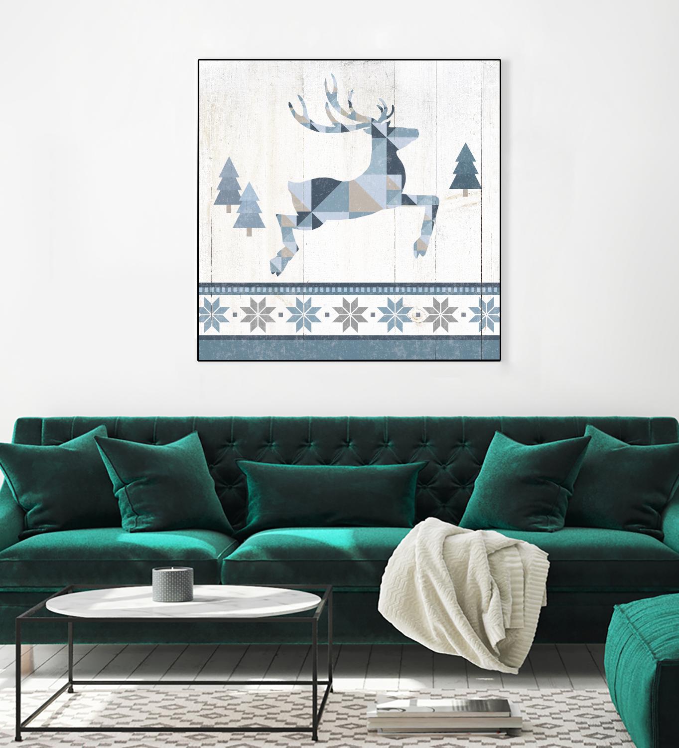 Nordic Geo Lodge Deer III by Portfolio on GIANT ART - white country look
