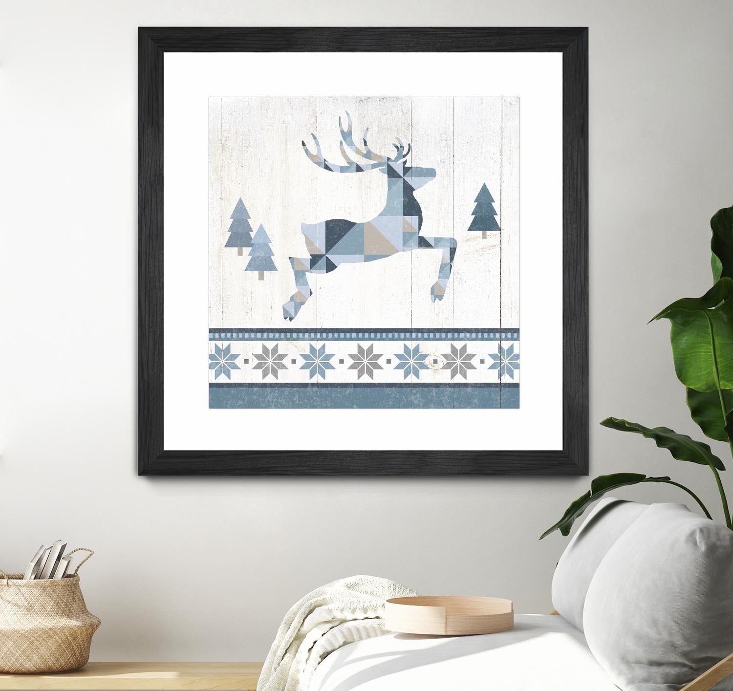 Nordic Geo Lodge Deer III by Portfolio on GIANT ART - white country look