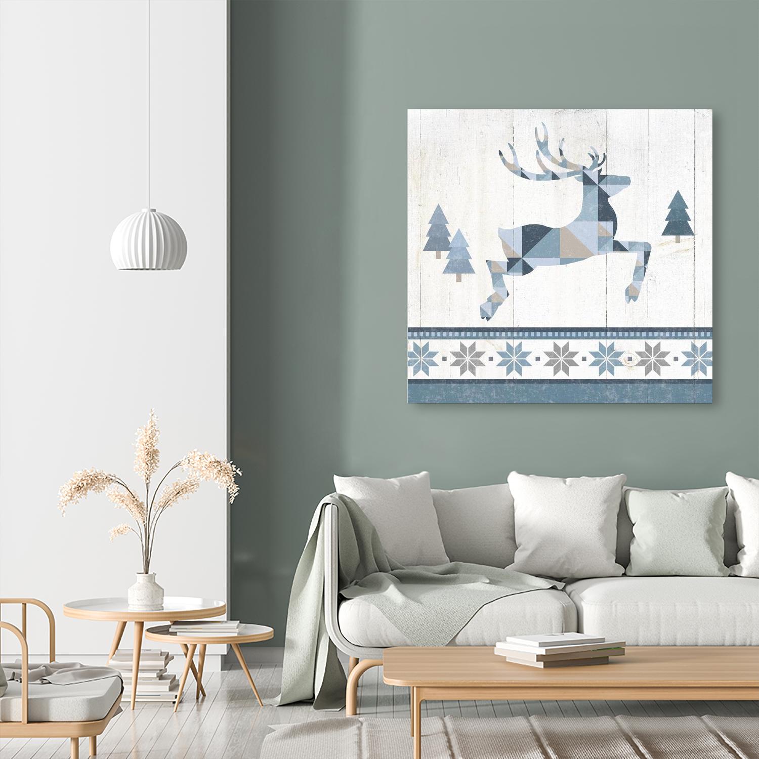 Nordic Geo Lodge Deer III by Portfolio on GIANT ART - white country look