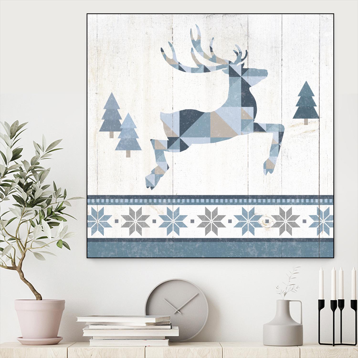 Nordic Geo Lodge Deer III by Portfolio on GIANT ART - white country look