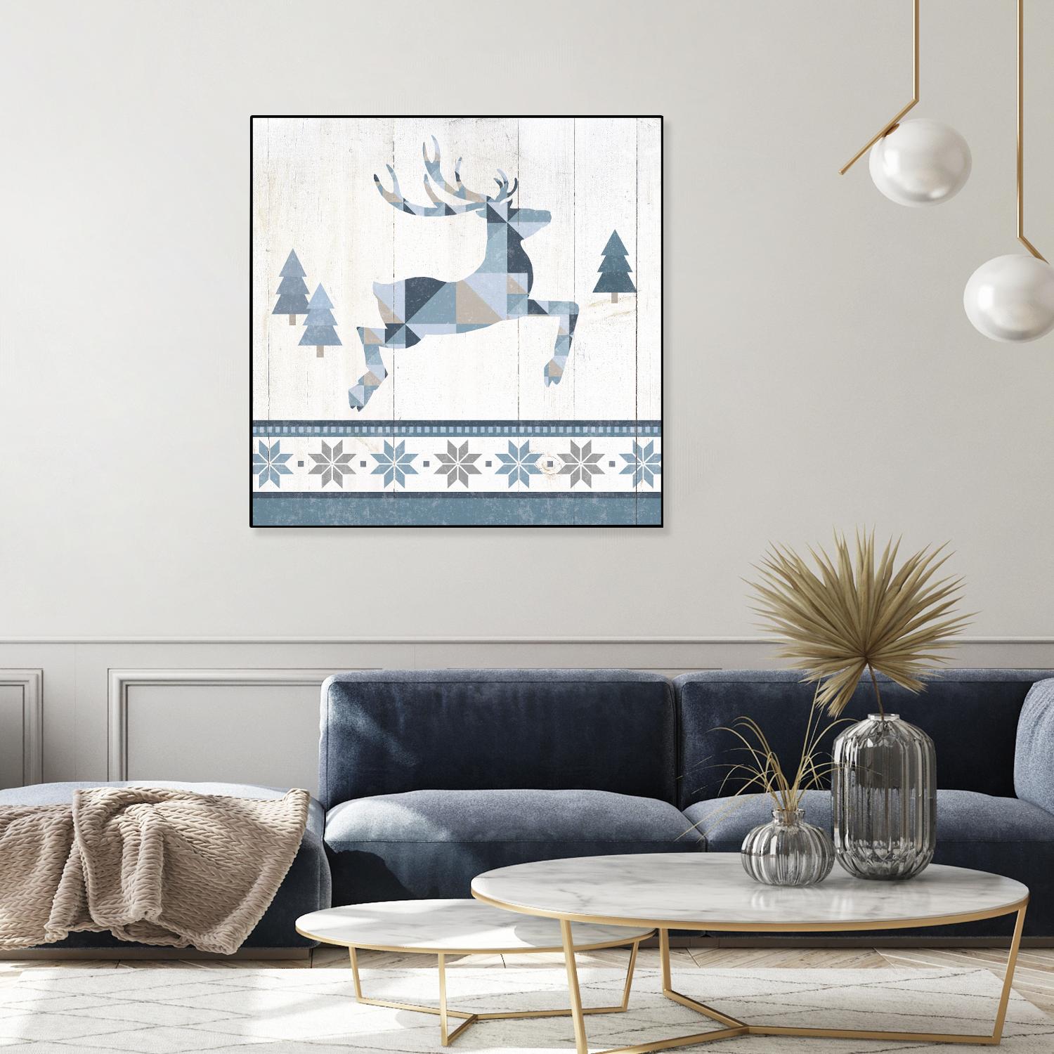 Nordic Geo Lodge Deer III by Portfolio on GIANT ART - white country look