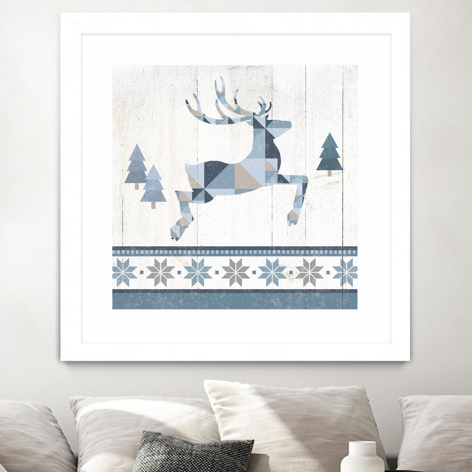 Nordic Geo Lodge Deer III by Portfolio on GIANT ART - white country look