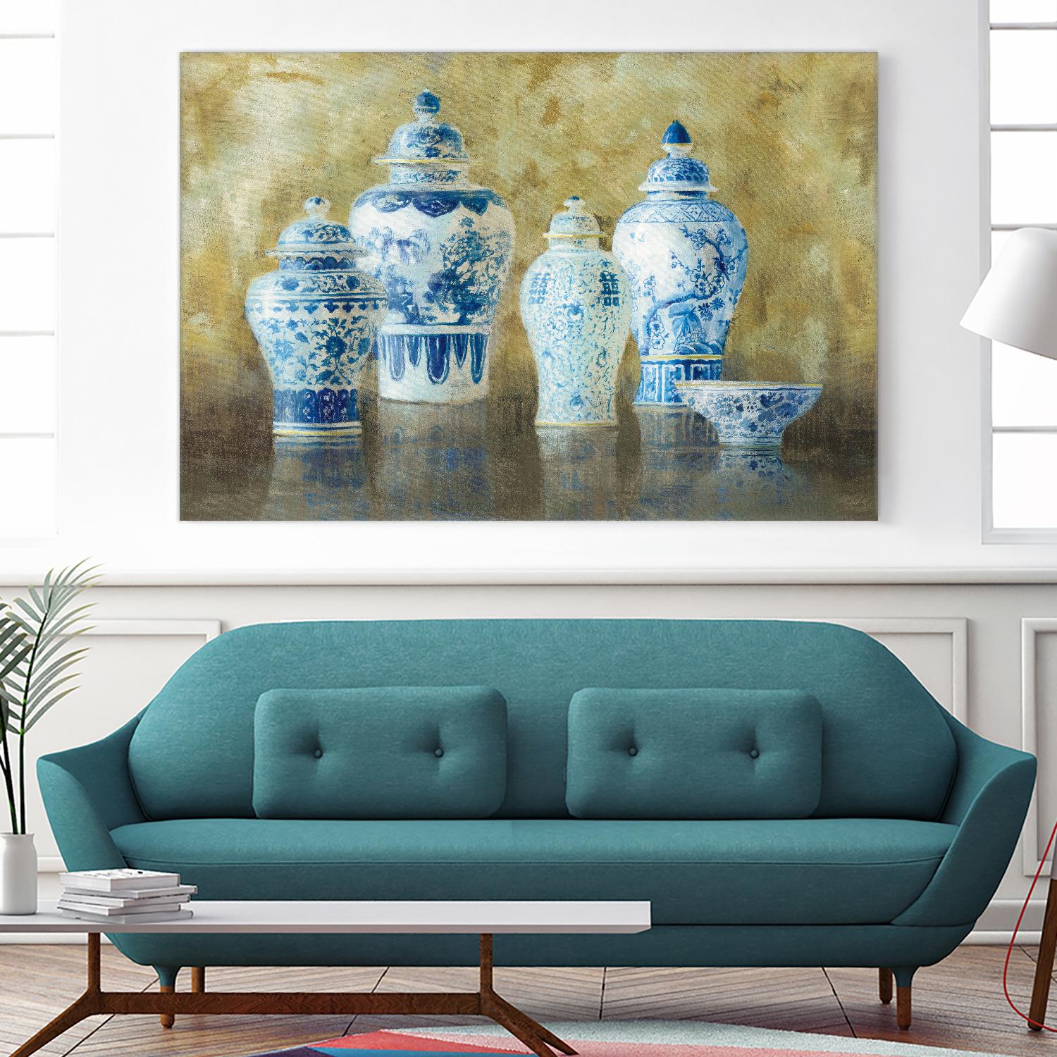 Ginger Jar Still Life 2 by Danhui Nai on GIANT ART - blue pot - dish