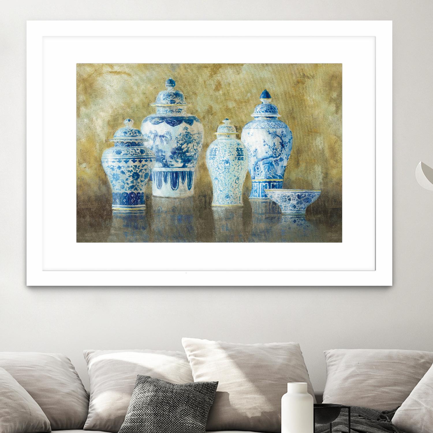 Ginger Jar Still Life 2 by Danhui Nai on GIANT ART - blue pot - dish