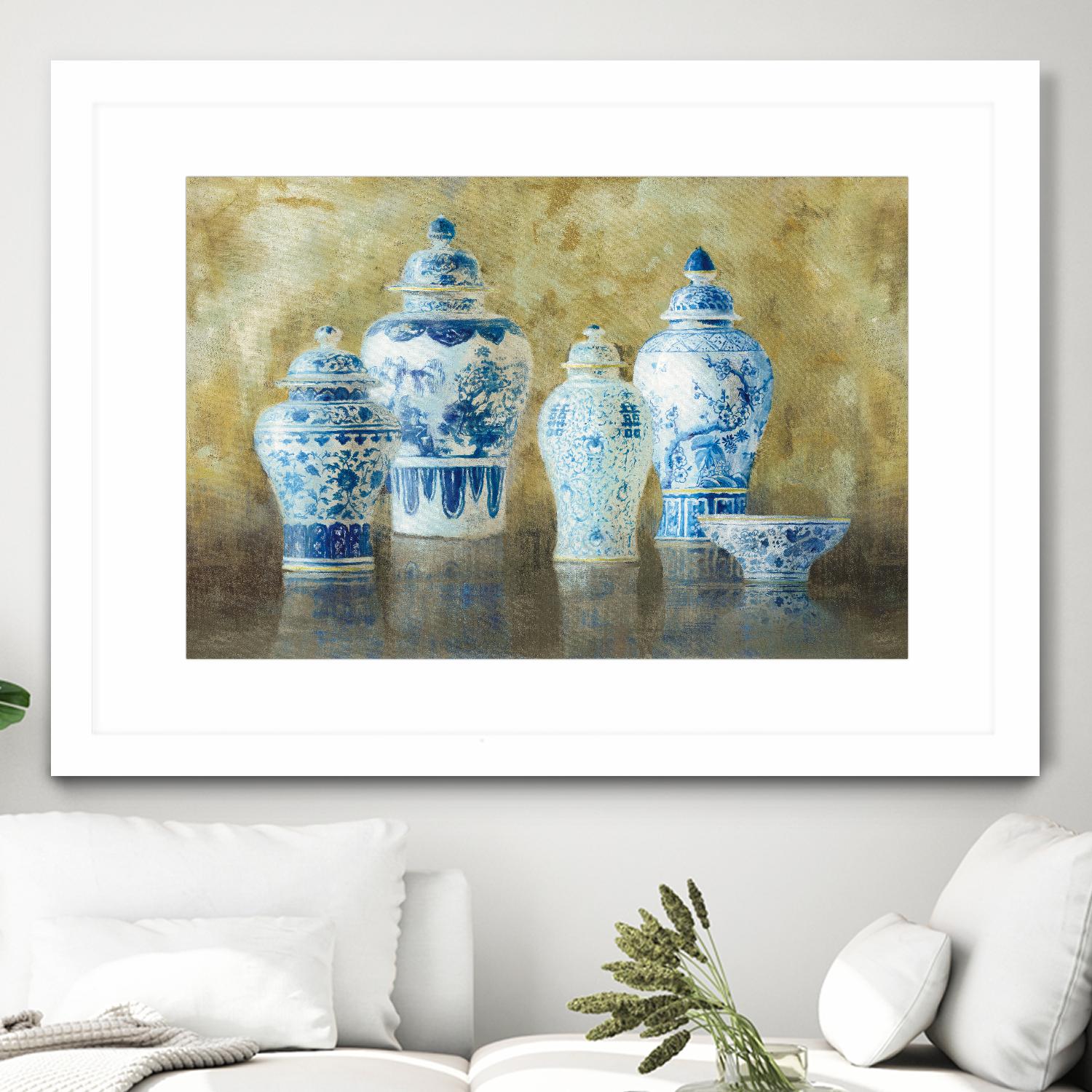 Ginger Jar Still Life 2 by Danhui Nai on GIANT ART - blue pot - dish