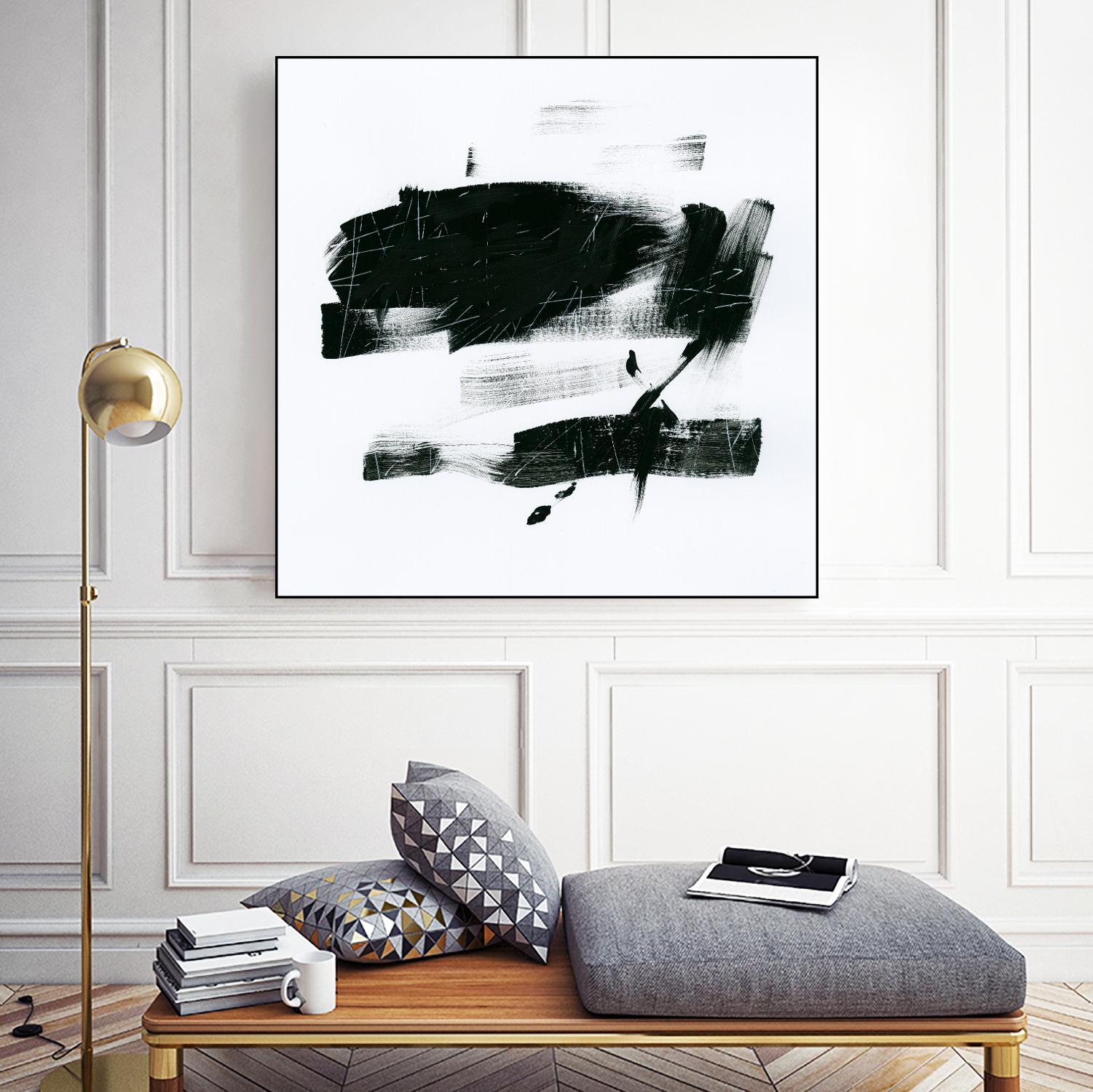 Gold and Black Elements 20 by Mike Schick on GIANT ART - black abstract