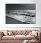 Moonrise Beach Black and White by Sue Schlabach on GIANT ART - white sea scene