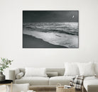 Moonrise Beach Black and White by Sue Schlabach on GIANT ART - white sea scene