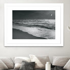 Moonrise Beach Black and White by Sue Schlabach on GIANT ART - white sea scene
