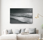 Moonrise Beach Black and White by Sue Schlabach on GIANT ART - white sea scene