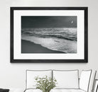 Moonrise Beach Black and White by Sue Schlabach on GIANT ART - white sea scene