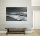 Moonrise Beach Black and White by Sue Schlabach on GIANT ART - white sea scene