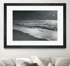 Moonrise Beach Black and White by Sue Schlabach on GIANT ART - white sea scene