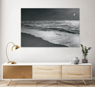 Moonrise Beach Black and White by Sue Schlabach on GIANT ART - white sea scene