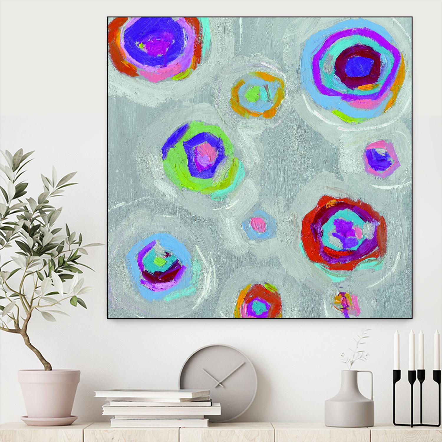 Frolic I Crop by Portfolio on GIANT ART - pink abstract