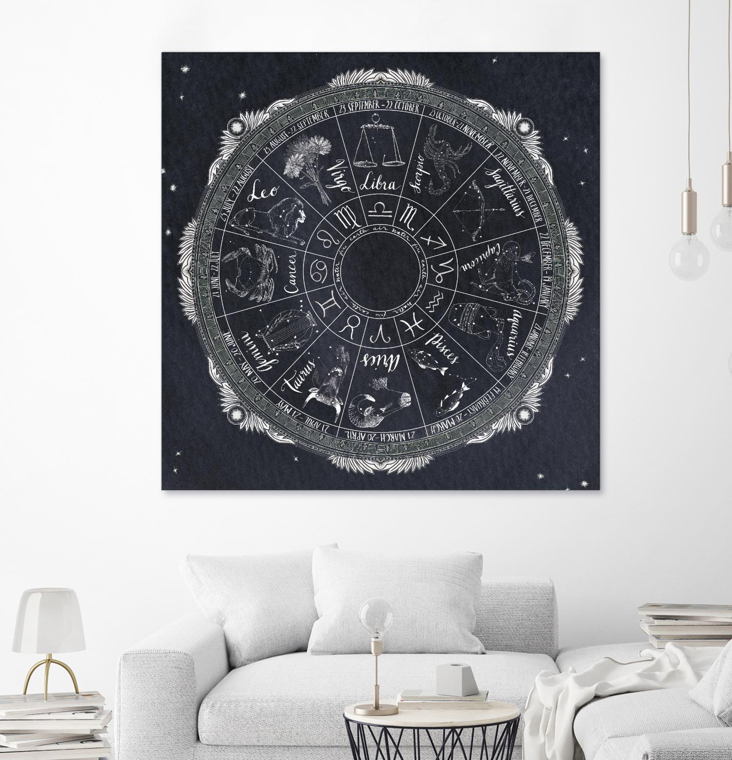 Night Sky Zodiac by Sara Zieve Miller on GIANT ART - grey maps