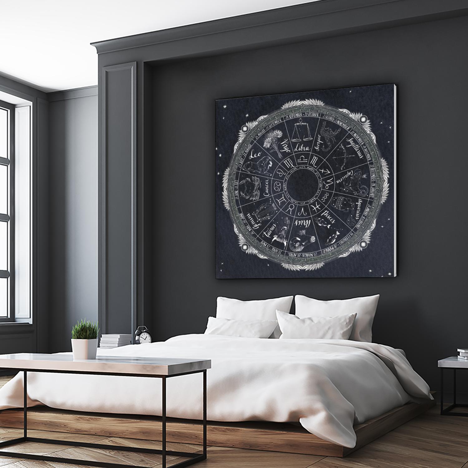 Night Sky Zodiac by Sara Zieve Miller on GIANT ART - grey maps