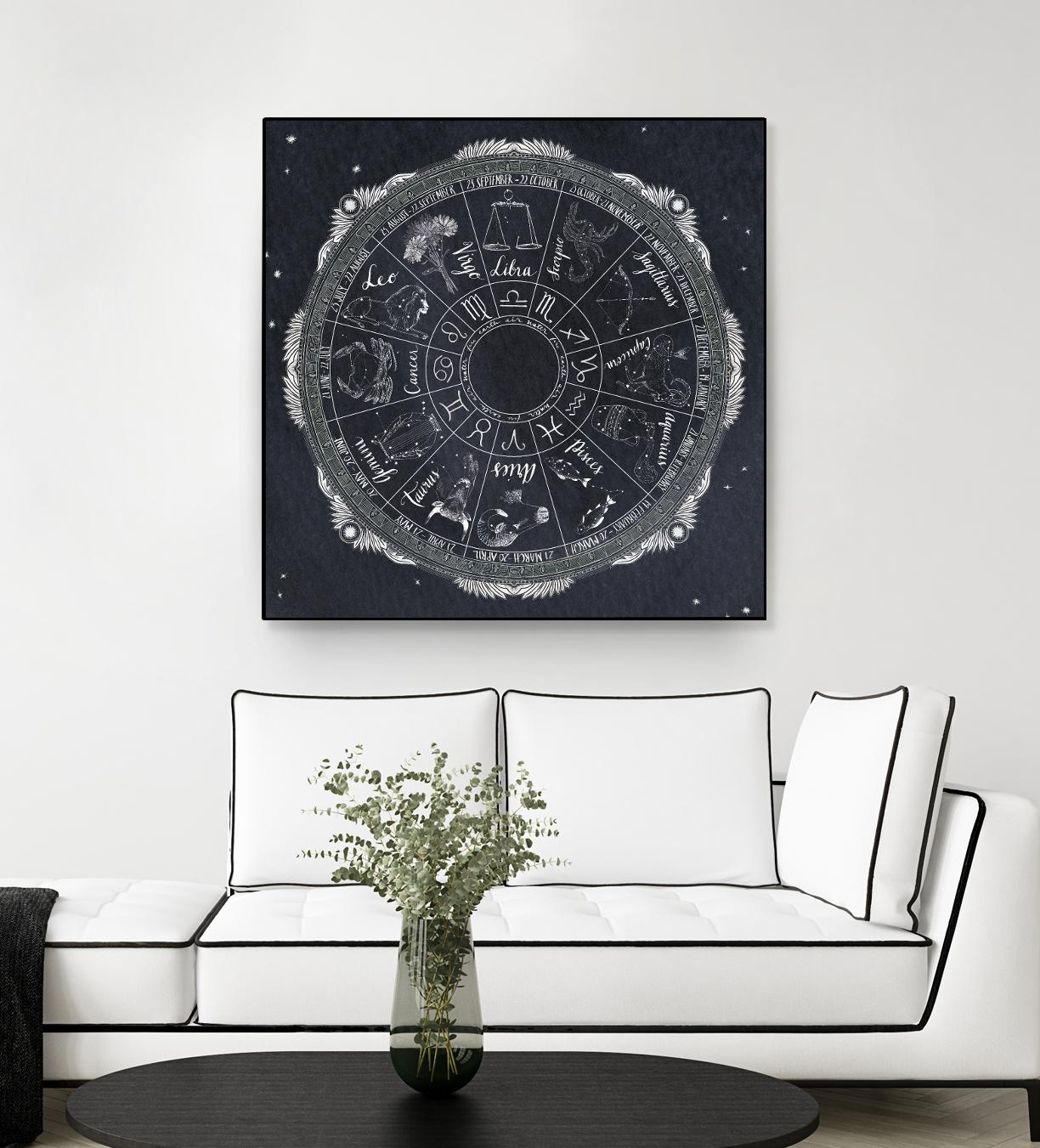 Night Sky Zodiac by Sara Zieve Miller on GIANT ART - grey maps