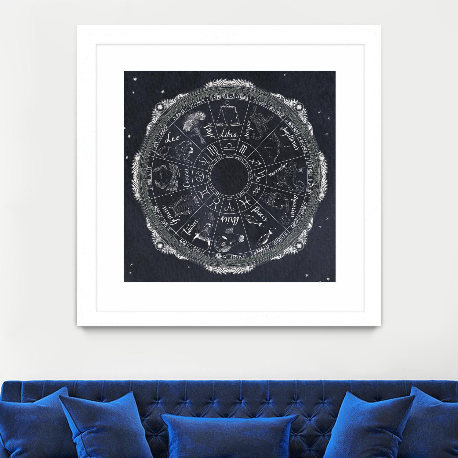 Night Sky Zodiac by Sara Zieve Miller on GIANT ART - grey maps