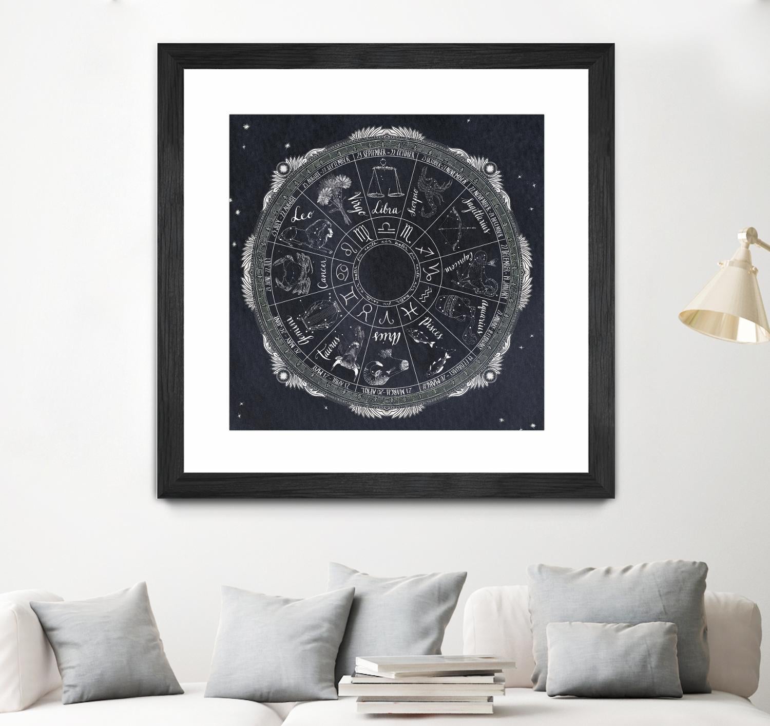 Night Sky Zodiac by Sara Zieve Miller on GIANT ART - grey maps