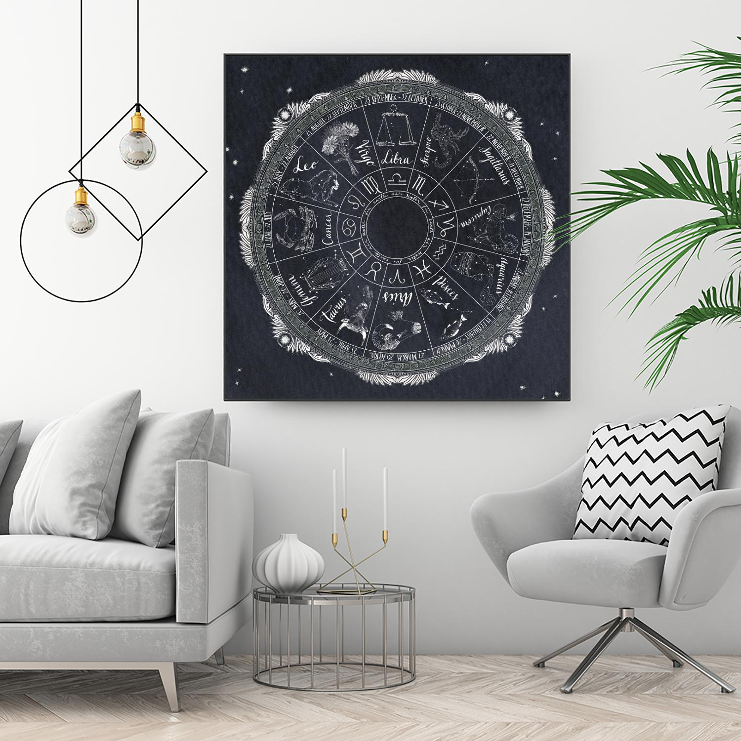 Night Sky Zodiac by Sara Zieve Miller on GIANT ART - grey maps