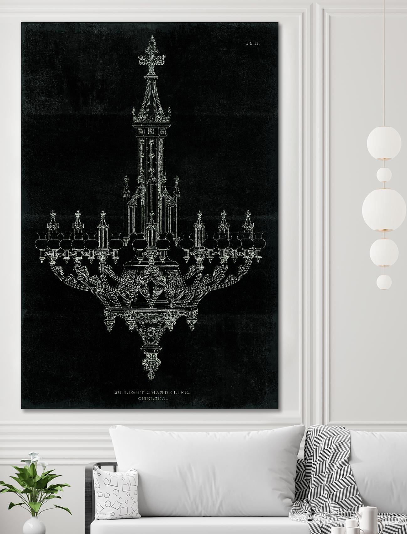 Ornamental Metal Work Chandelier by Portfolio on GIANT ART - grey interior