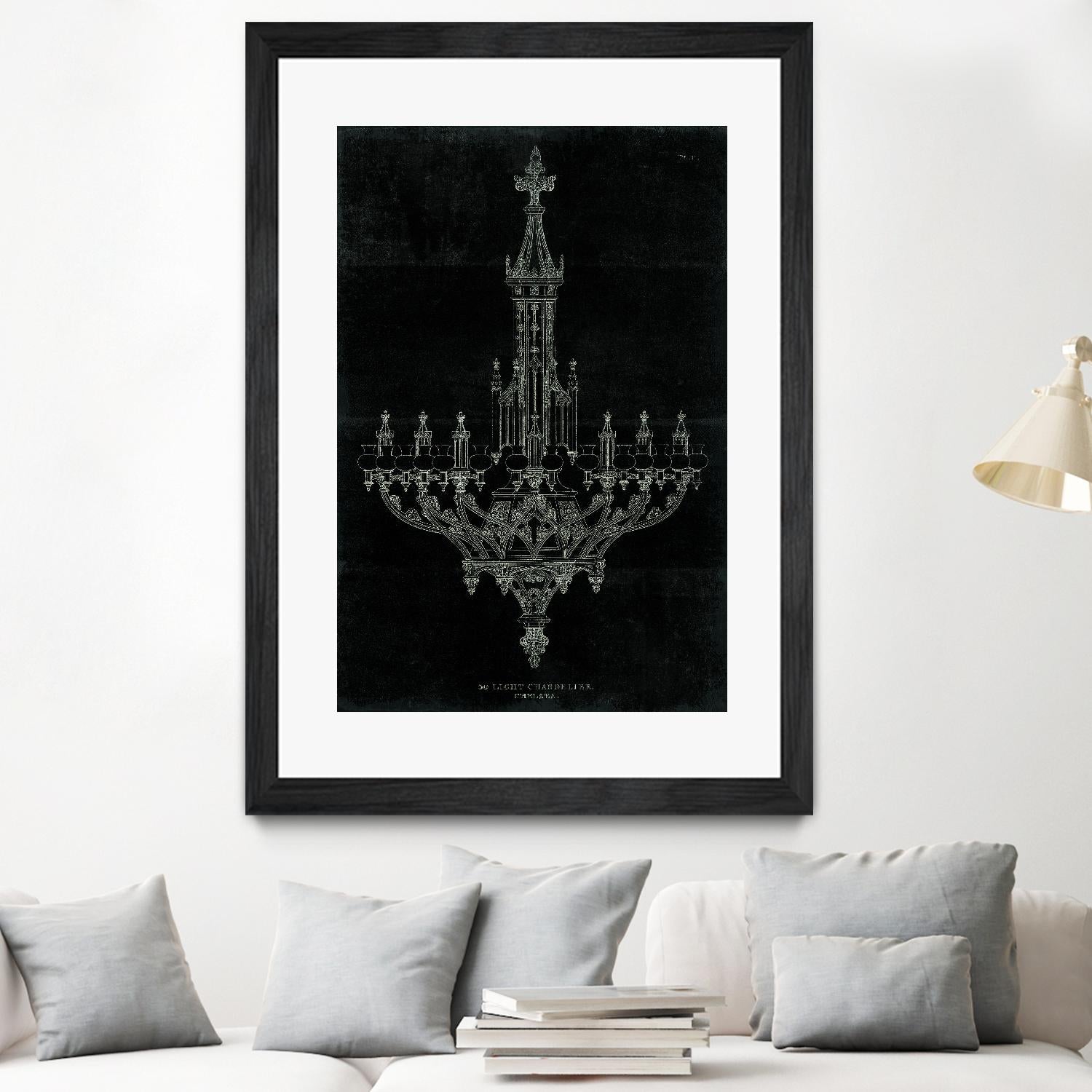 Ornamental Metal Work Chandelier by Portfolio on GIANT ART - grey interior