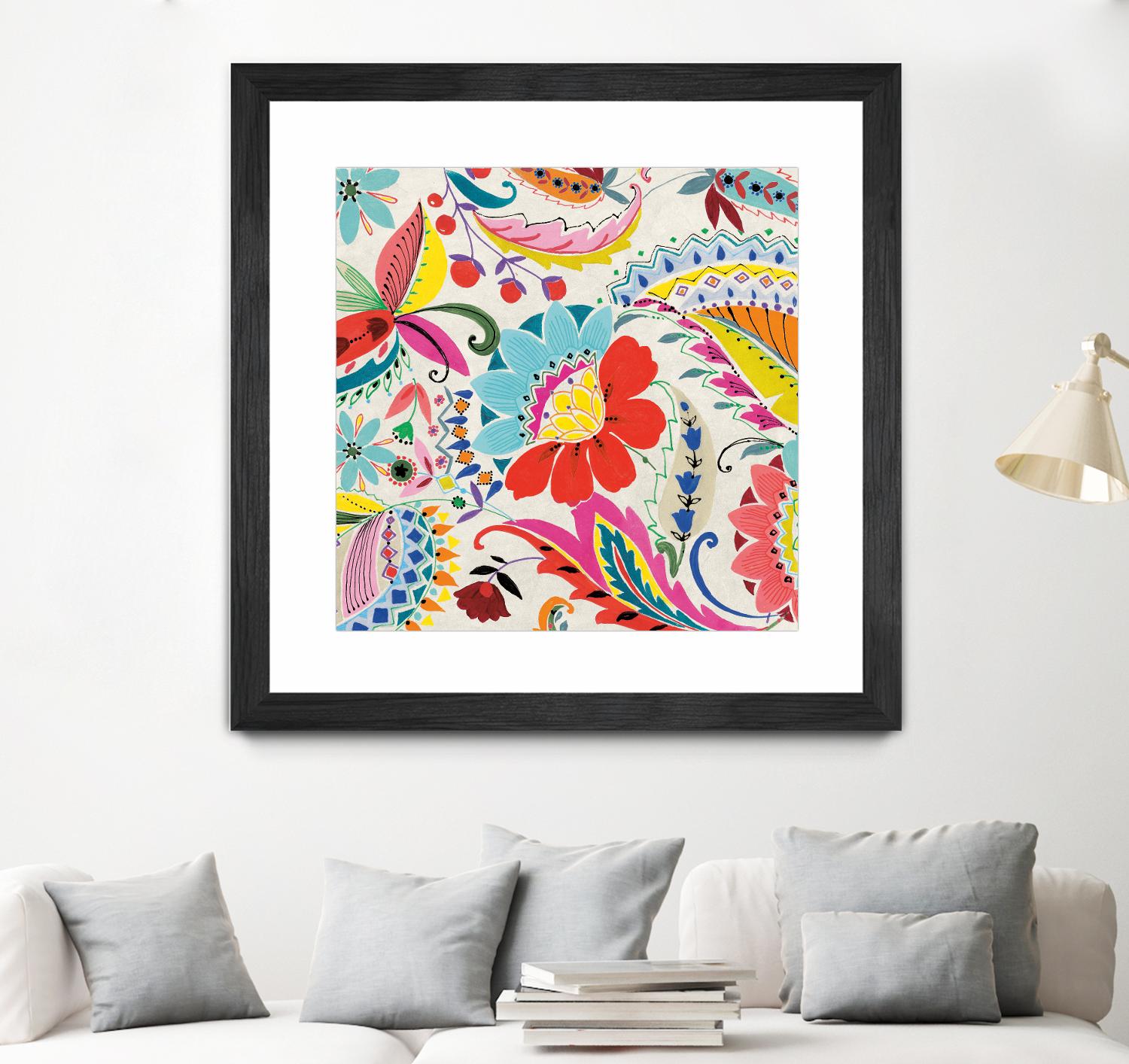 Boho Paisley II by Portfolio on GIANT ART - blue floral