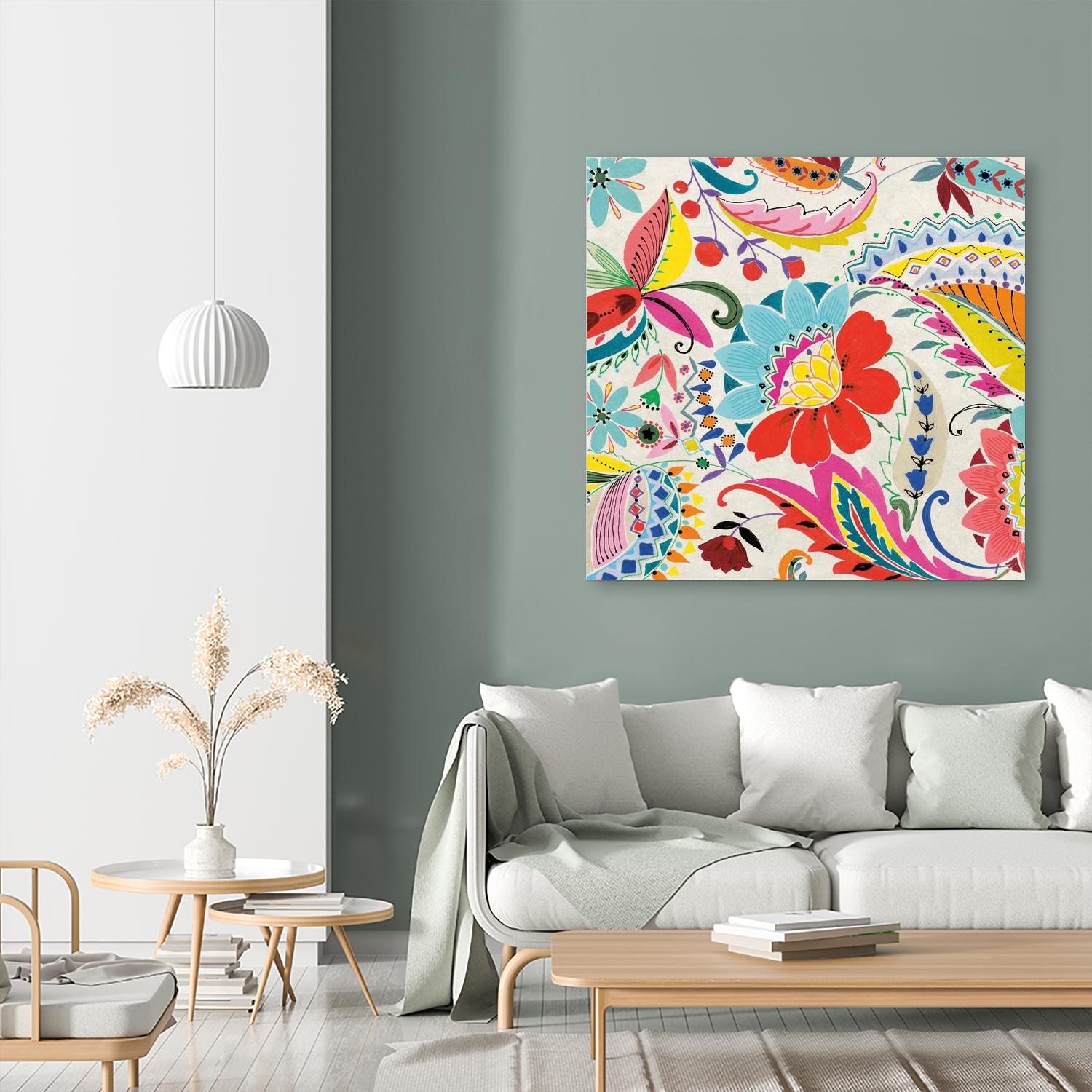 Boho Paisley II by Portfolio on GIANT ART - blue floral