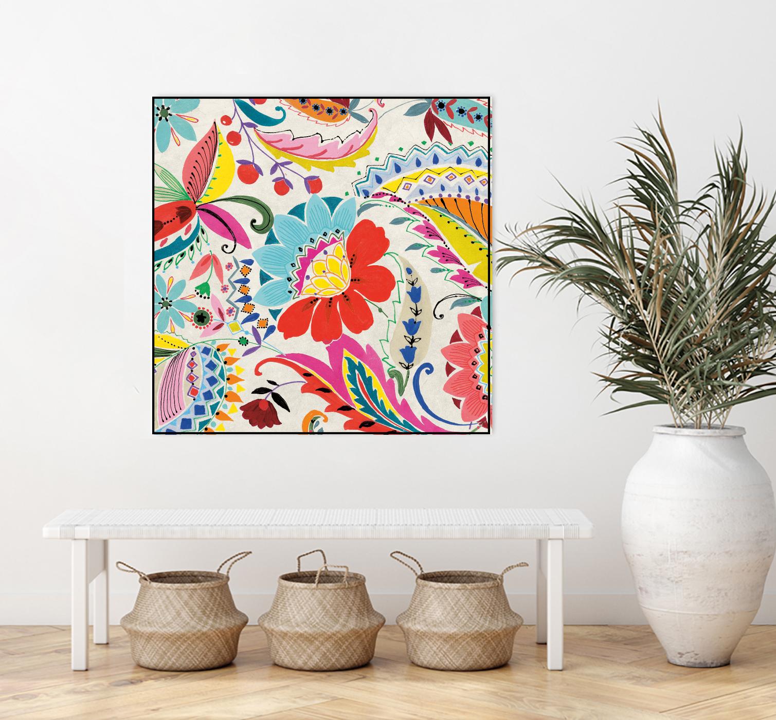 Boho Paisley II by Portfolio on GIANT ART - blue floral