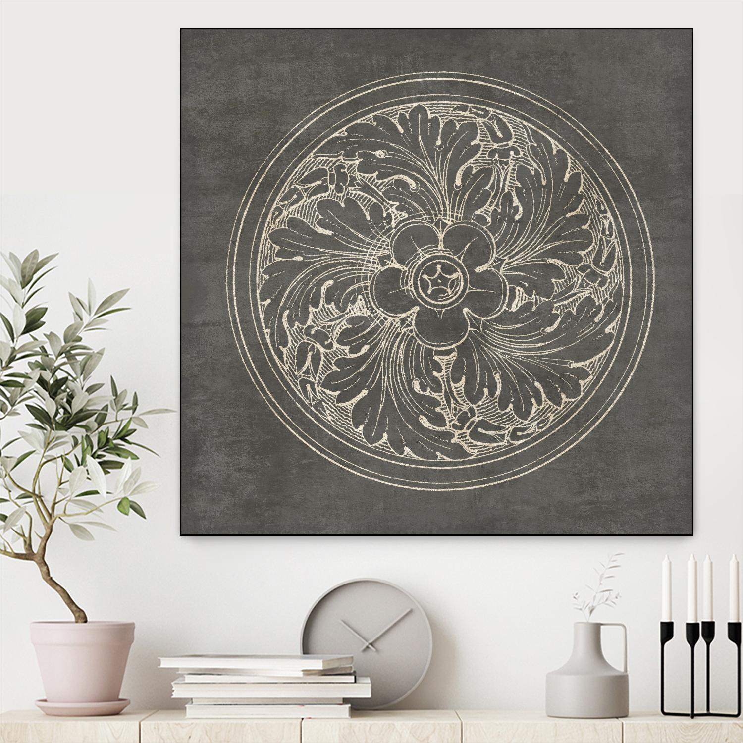Rosette II Gray by Portfolio on GIANT ART - grey contemporary