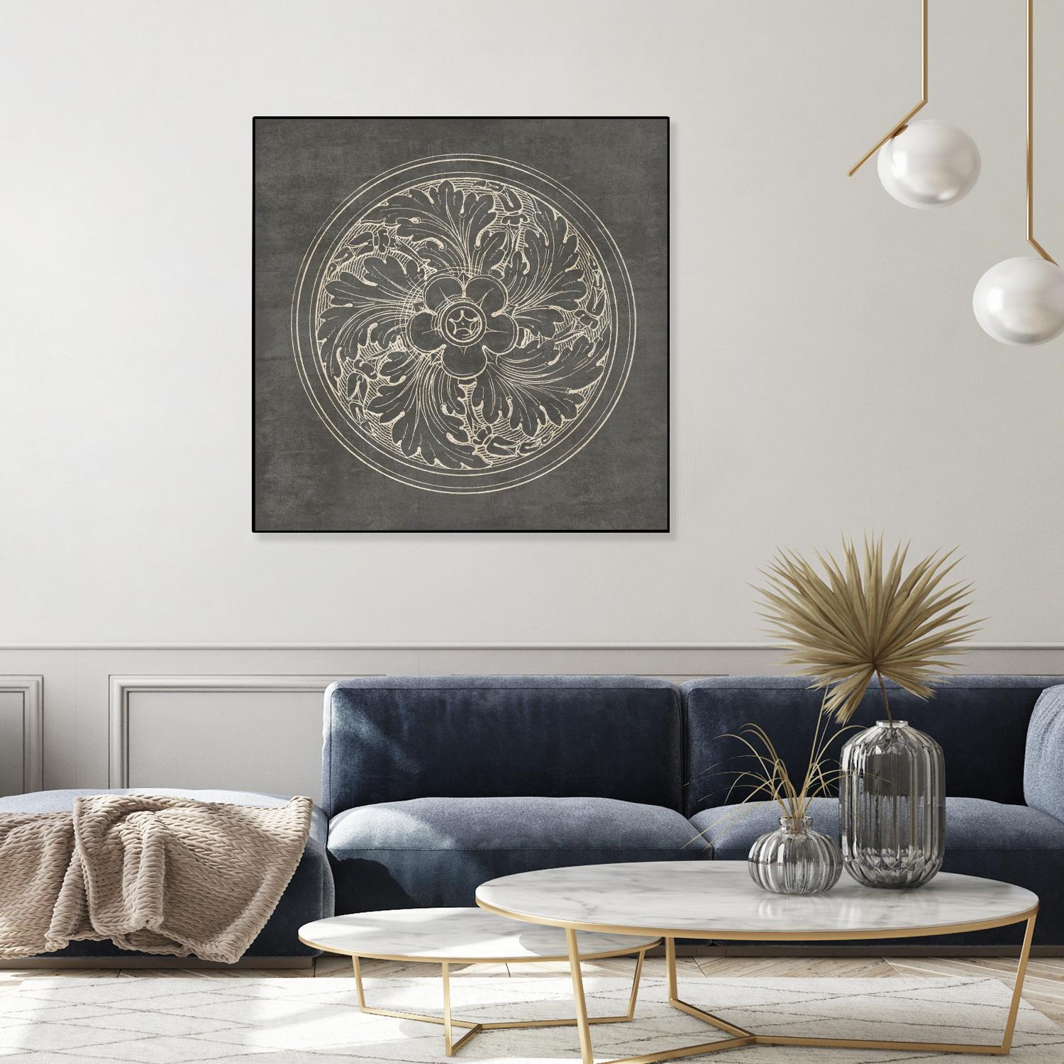 Rosette II Gray by Portfolio on GIANT ART - grey contemporary