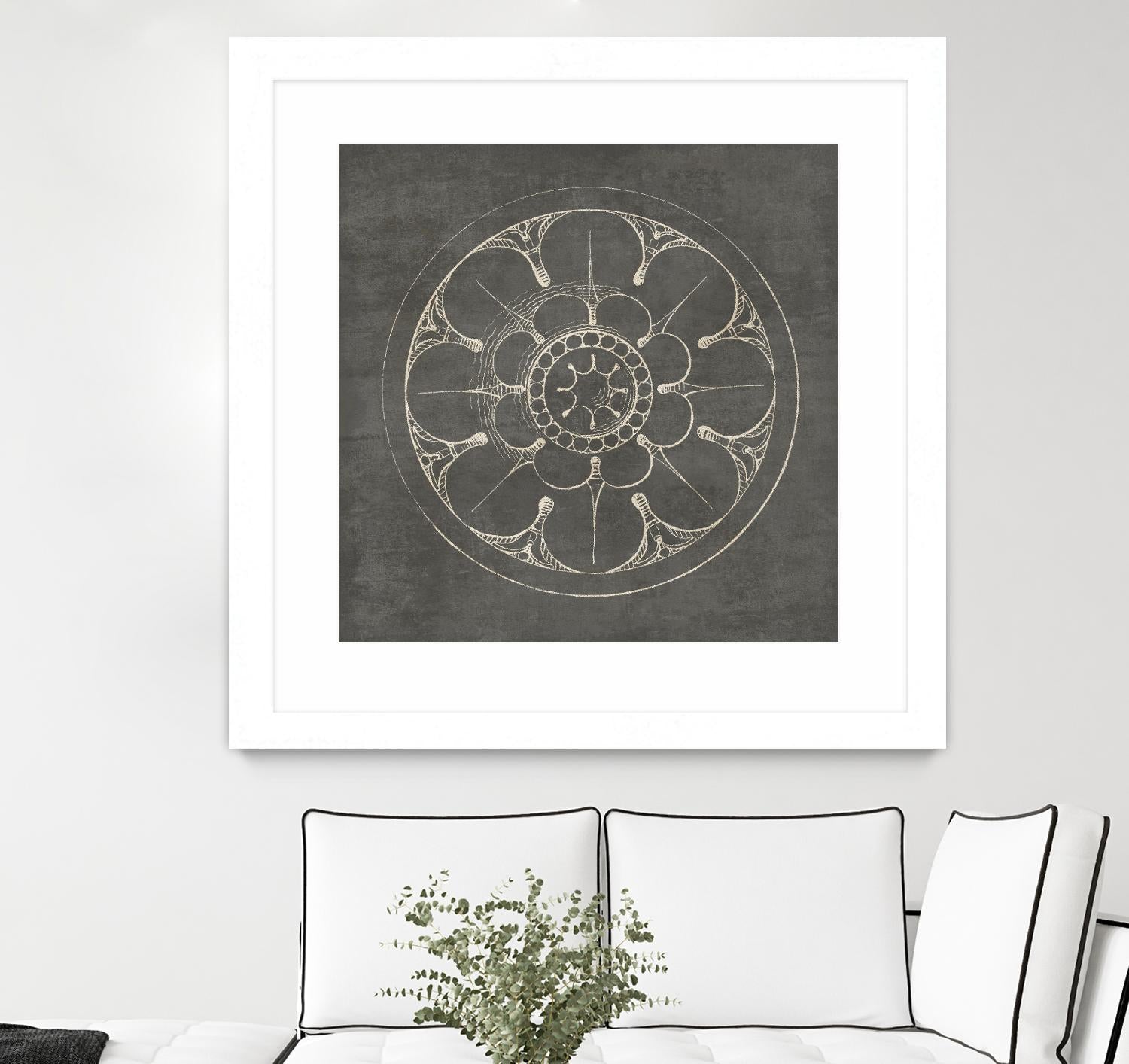 Rosette III Gray by Portfolio on GIANT ART - grey contemporary