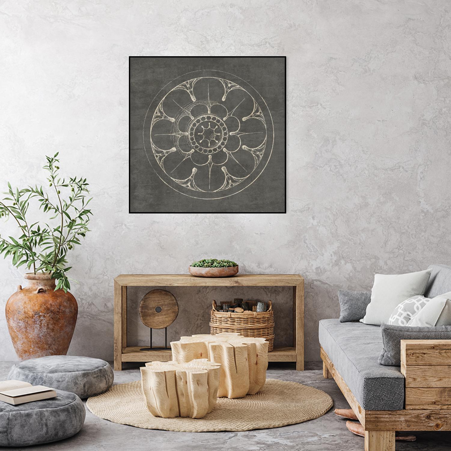 Rosette III Gray by Portfolio on GIANT ART - grey contemporary