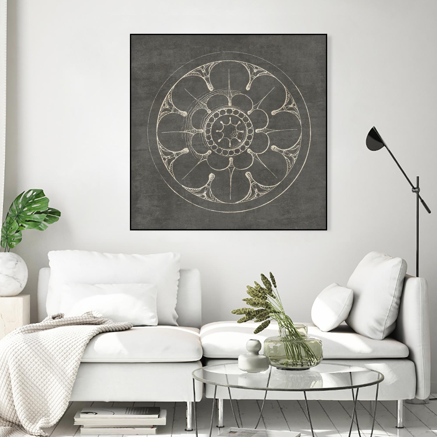 Rosette III Gray by Portfolio on GIANT ART - grey contemporary