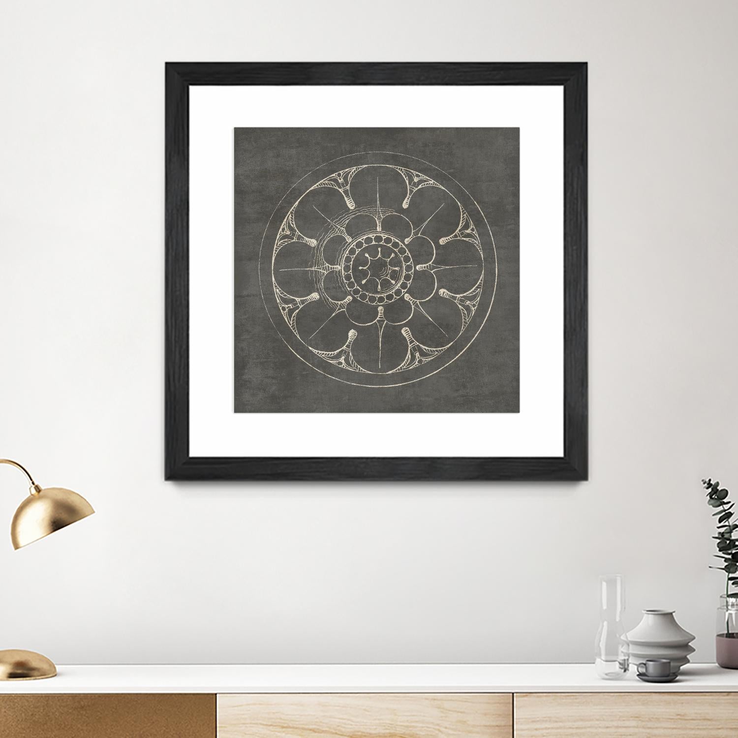 Rosette III Gray by Portfolio on GIANT ART - grey contemporary
