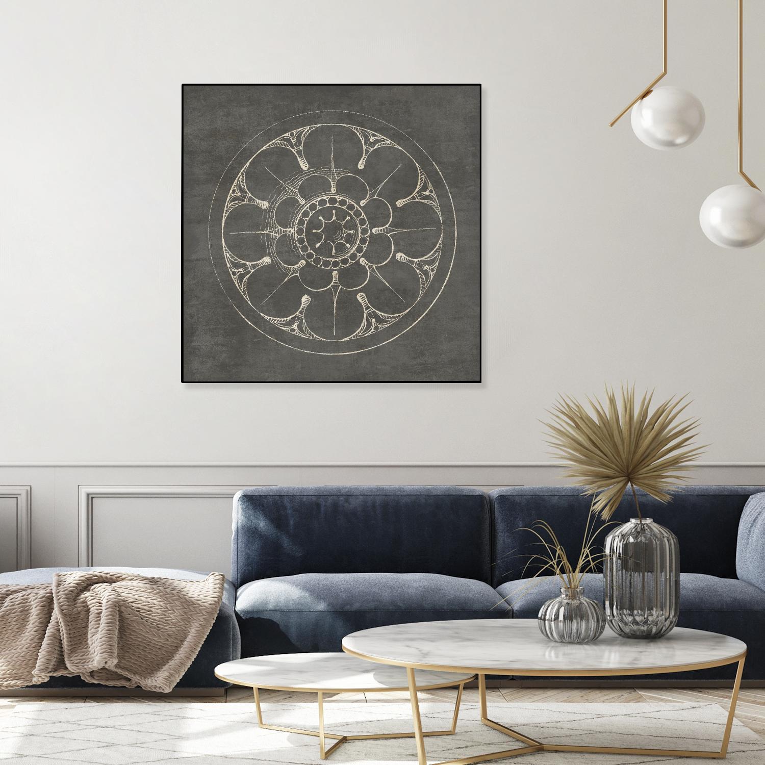 Rosette III Gray by Portfolio on GIANT ART - grey contemporary