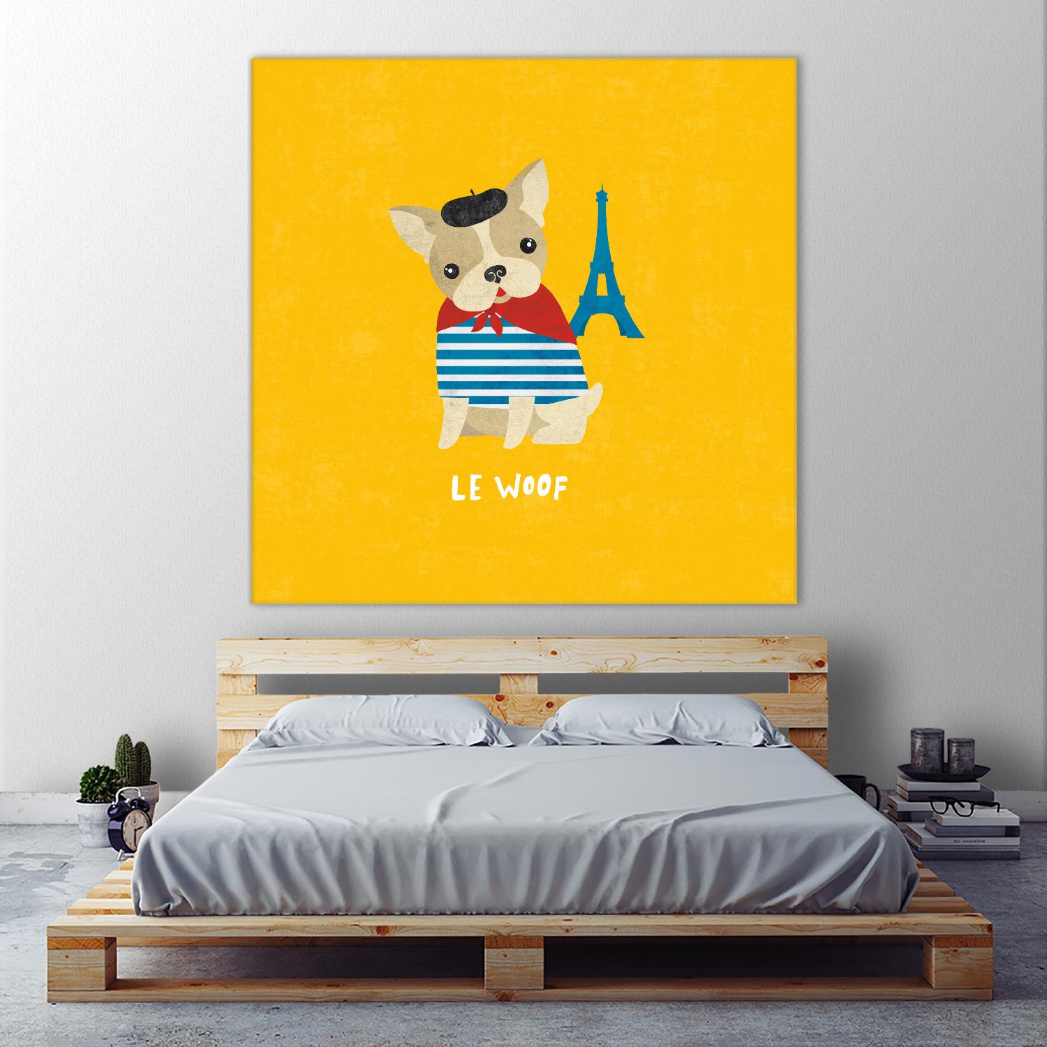 Good Dogs French Bulldog Bright by Moira Hershey on GIANT ART - blue animals