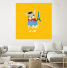 Good Dogs French Bulldog Bright by Moira Hershey on GIANT ART - blue animals