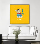 Good Dogs French Bulldog Bright by Moira Hershey on GIANT ART - blue animals