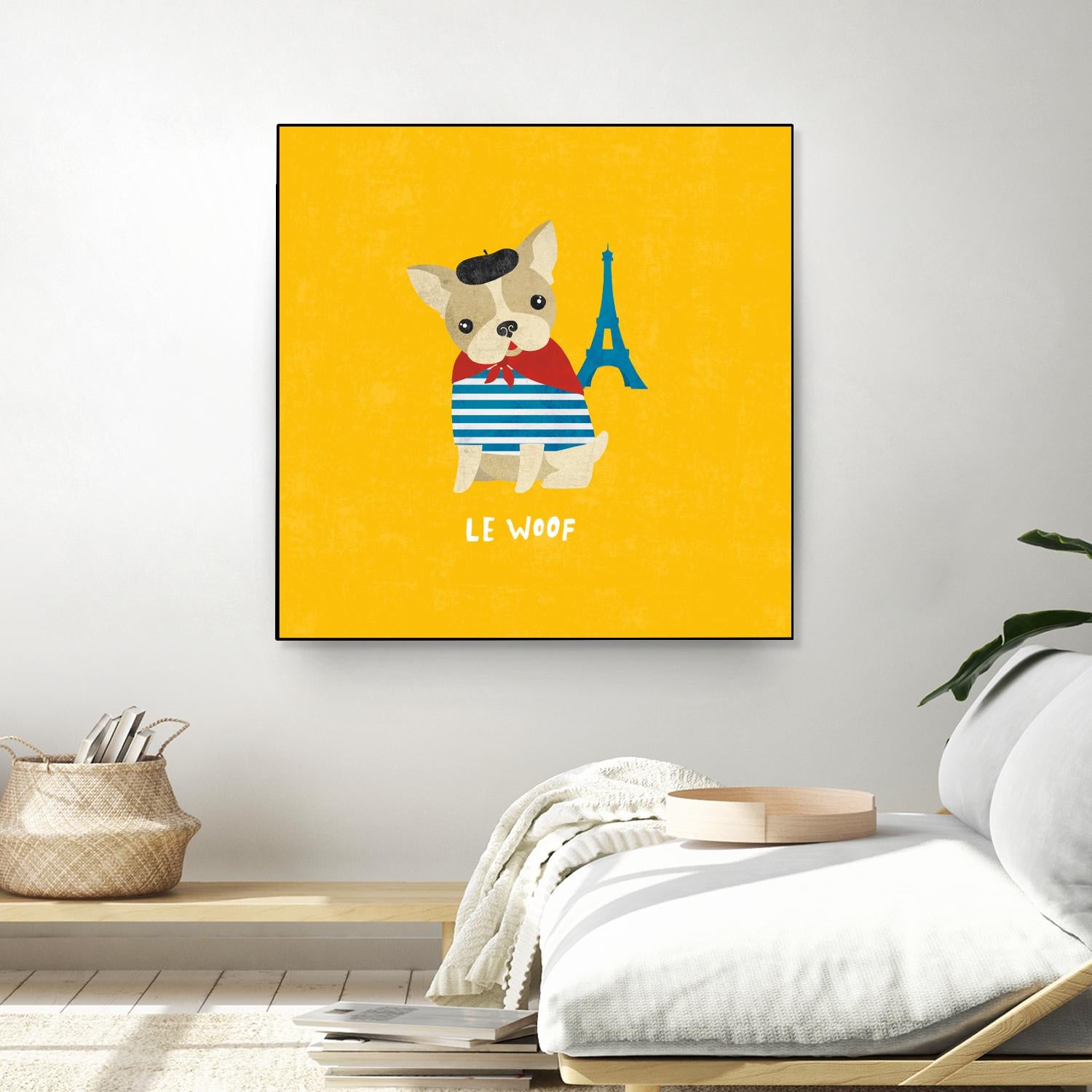 Good Dogs French Bulldog Bright by Moira Hershey on GIANT ART - blue animals