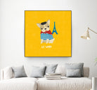 Good Dogs French Bulldog Bright by Moira Hershey on GIANT ART - blue animals