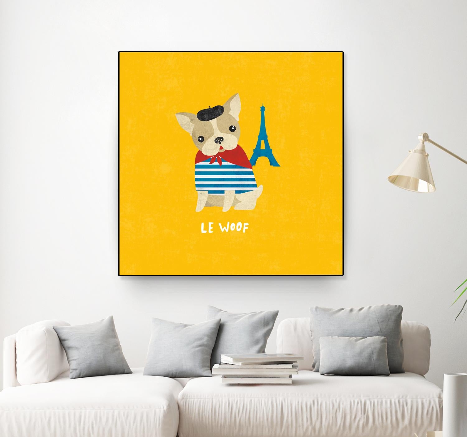 Good Dogs French Bulldog Bright by Moira Hershey on GIANT ART - blue animals