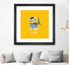 Good Dogs French Bulldog Bright by Moira Hershey on GIANT ART - blue animals