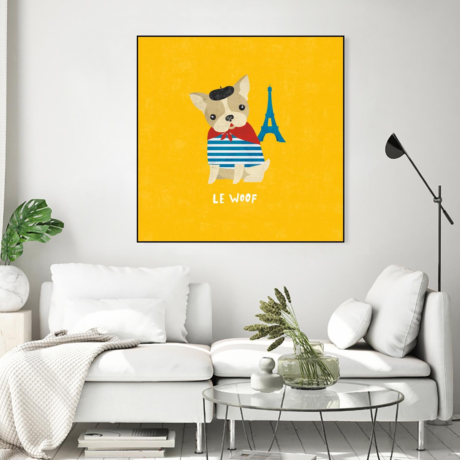 Good Dogs French Bulldog Bright by Moira Hershey on GIANT ART - blue animals