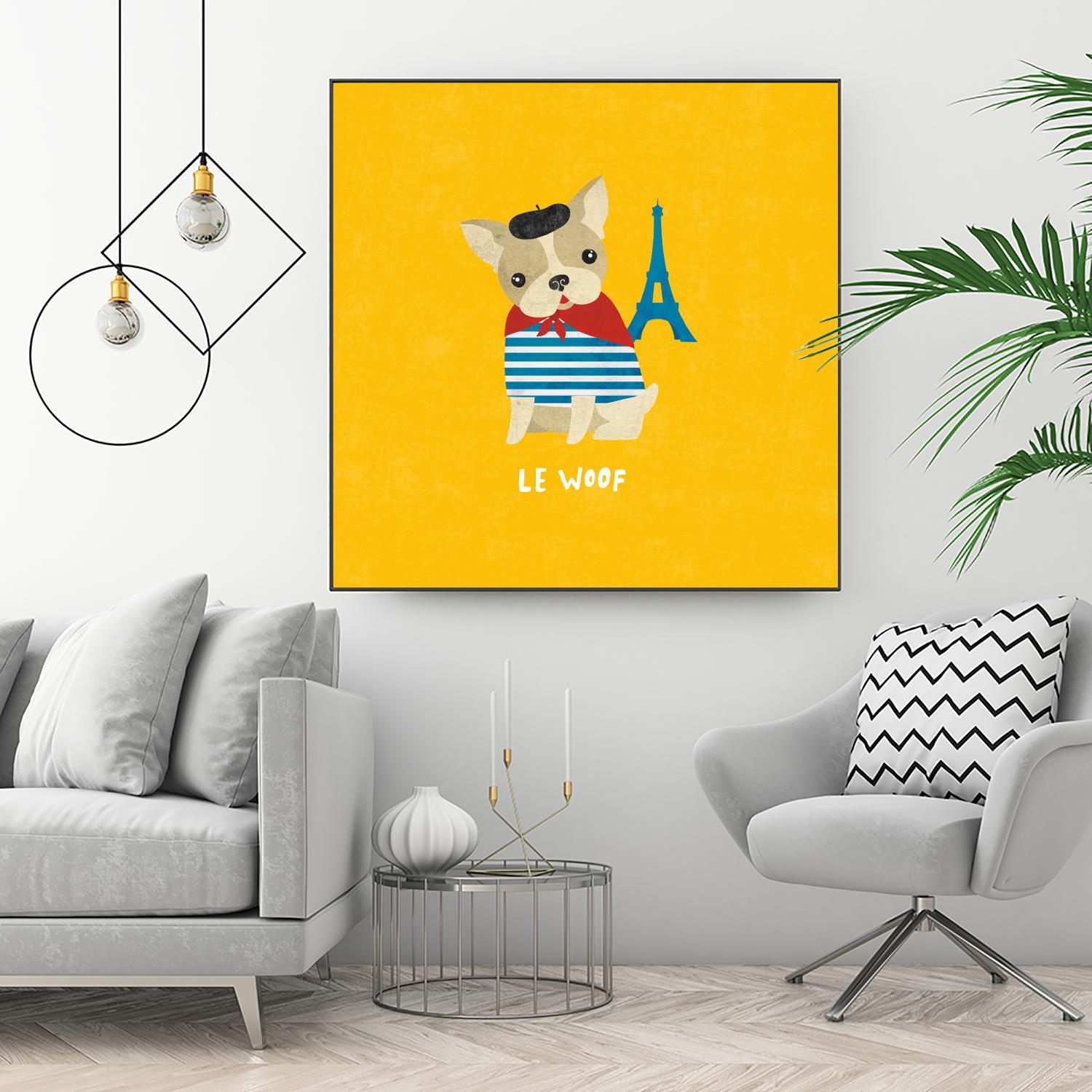 Good Dogs French Bulldog Bright by Moira Hershey on GIANT ART - blue animals