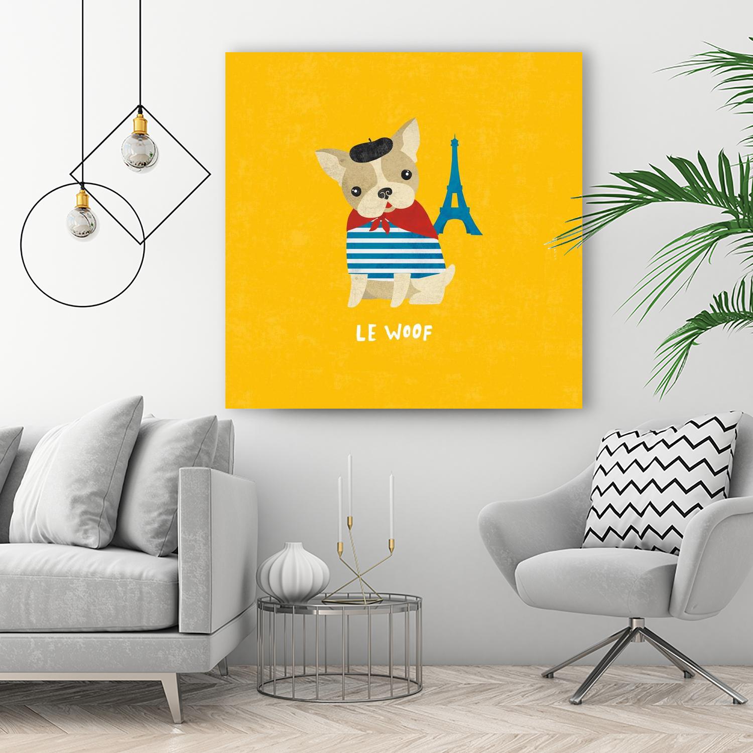 Good Dogs French Bulldog Bright by Moira Hershey on GIANT ART - blue animals