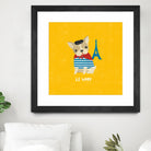 Good Dogs French Bulldog Bright by Moira Hershey on GIANT ART - blue animals