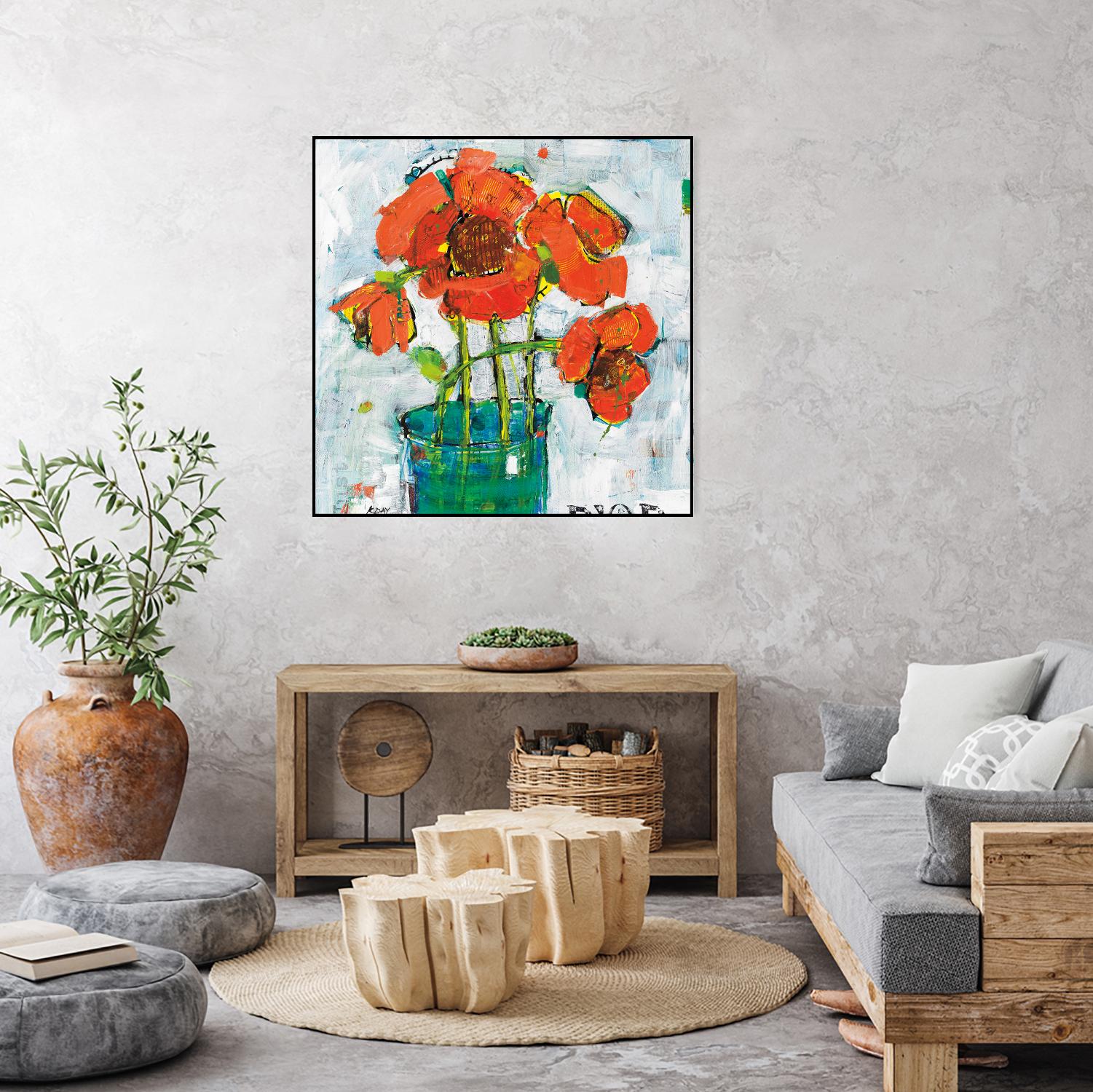 POP Original by Kellie Day on GIANT ART - turquoise floral