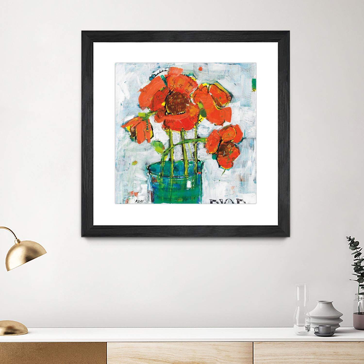 POP Original by Kellie Day on GIANT ART - turquoise floral